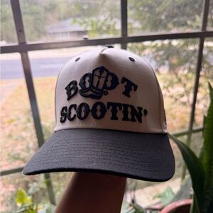 Boot Scootin' Black and White Cap